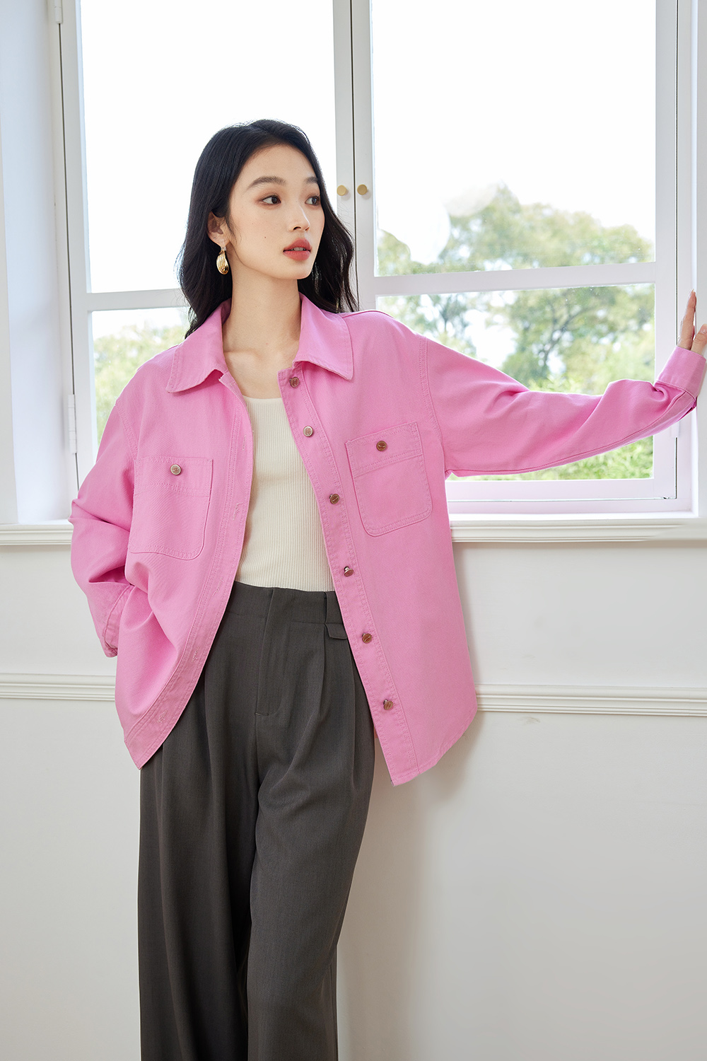 Age-Reducing Pure Cotton Denim Jacket