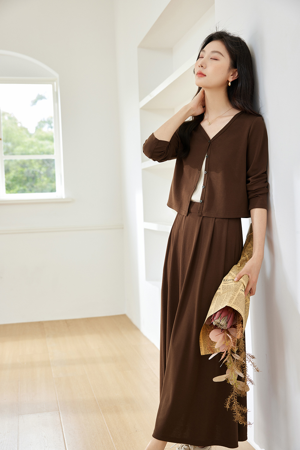 Lazy And Comfortable Cardigan Suit