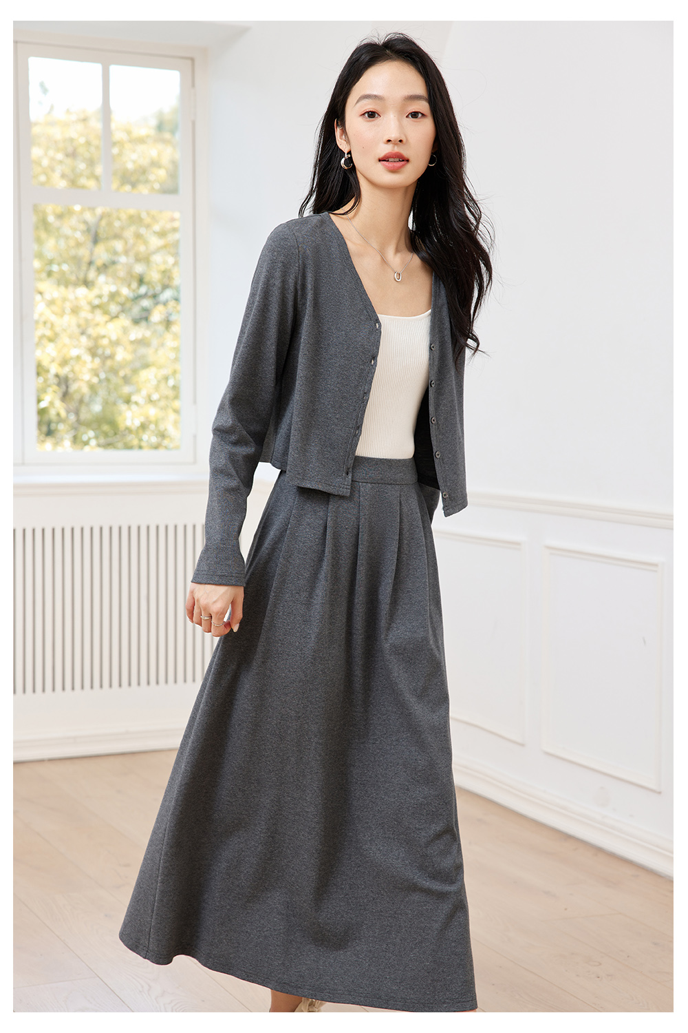 Lazy And Comfortable Cardigan Suit