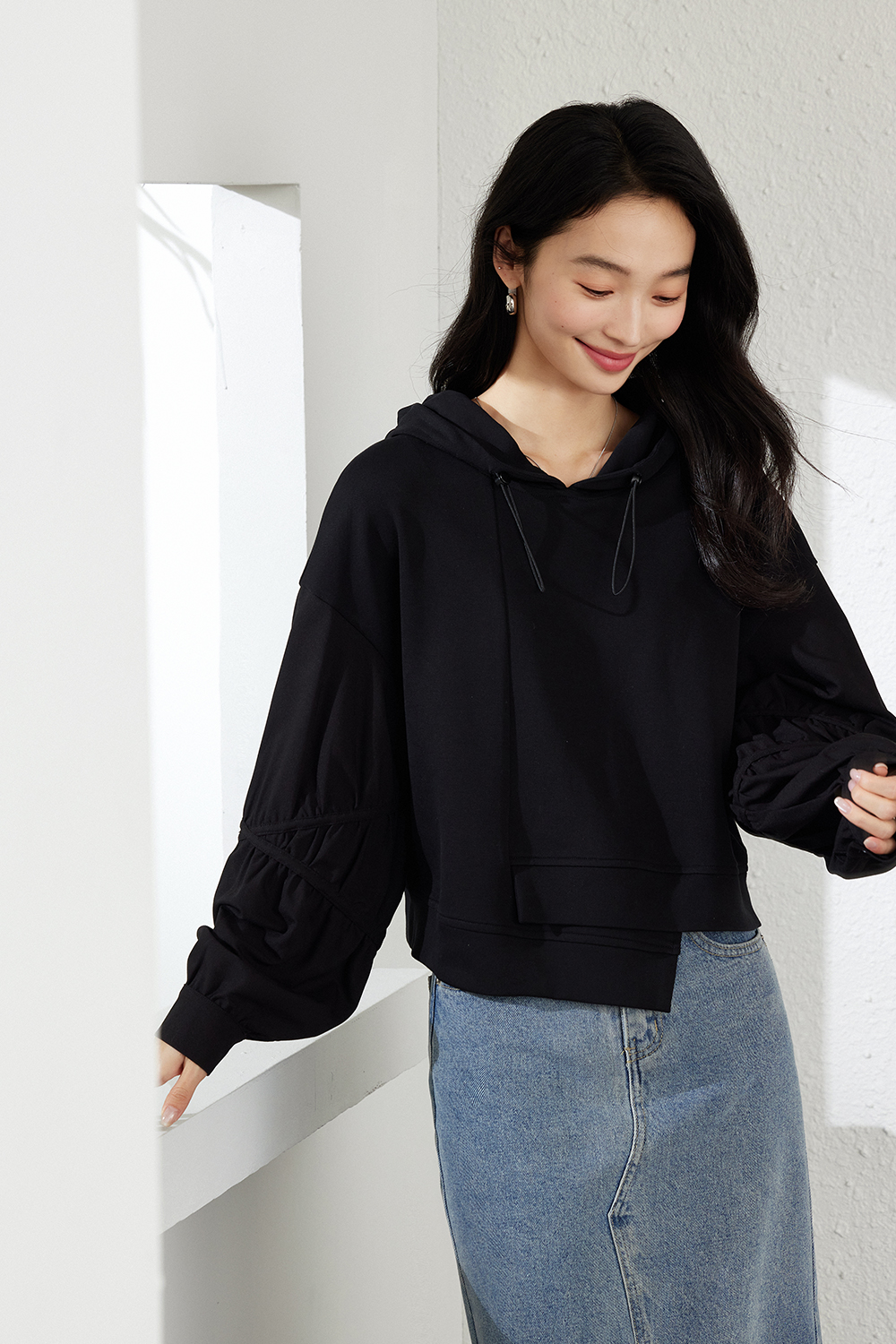 Irregular Design Hooded Sweatshirt