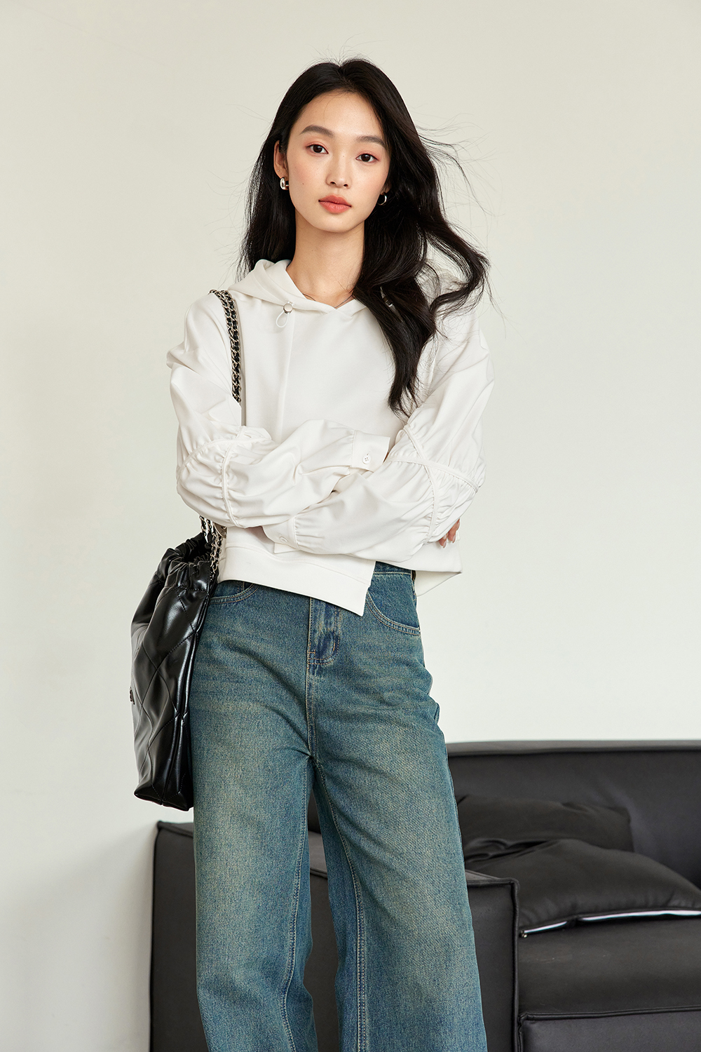 Irregular Design Hooded Sweatshirt