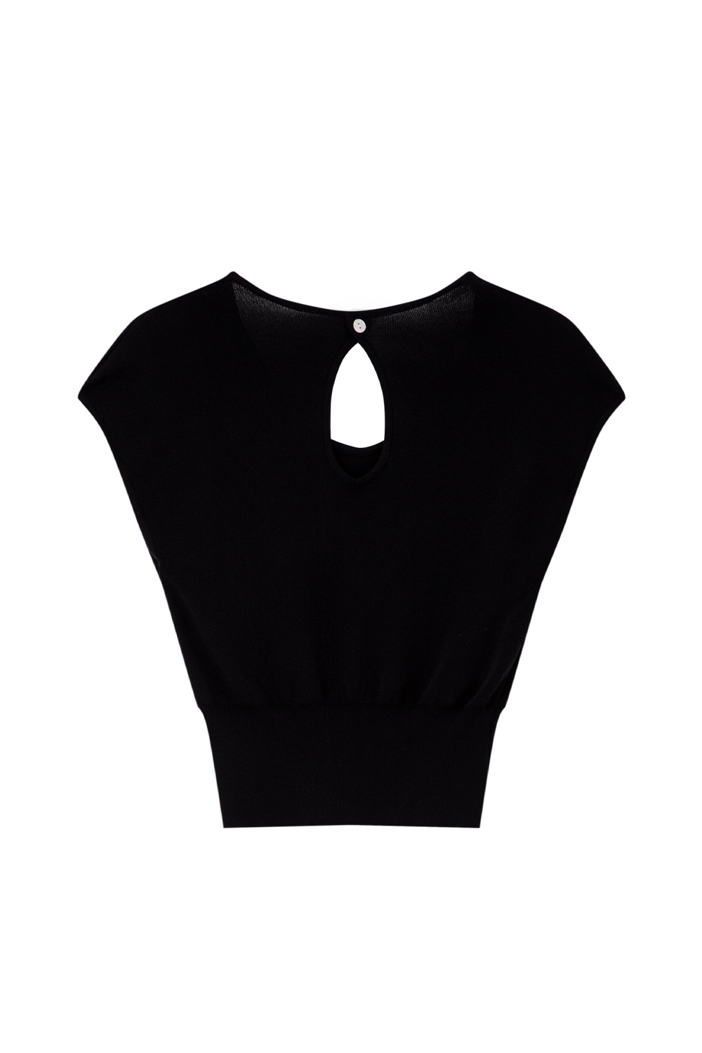 Waist-Cinched Hollowed-Out Knitted Sweater