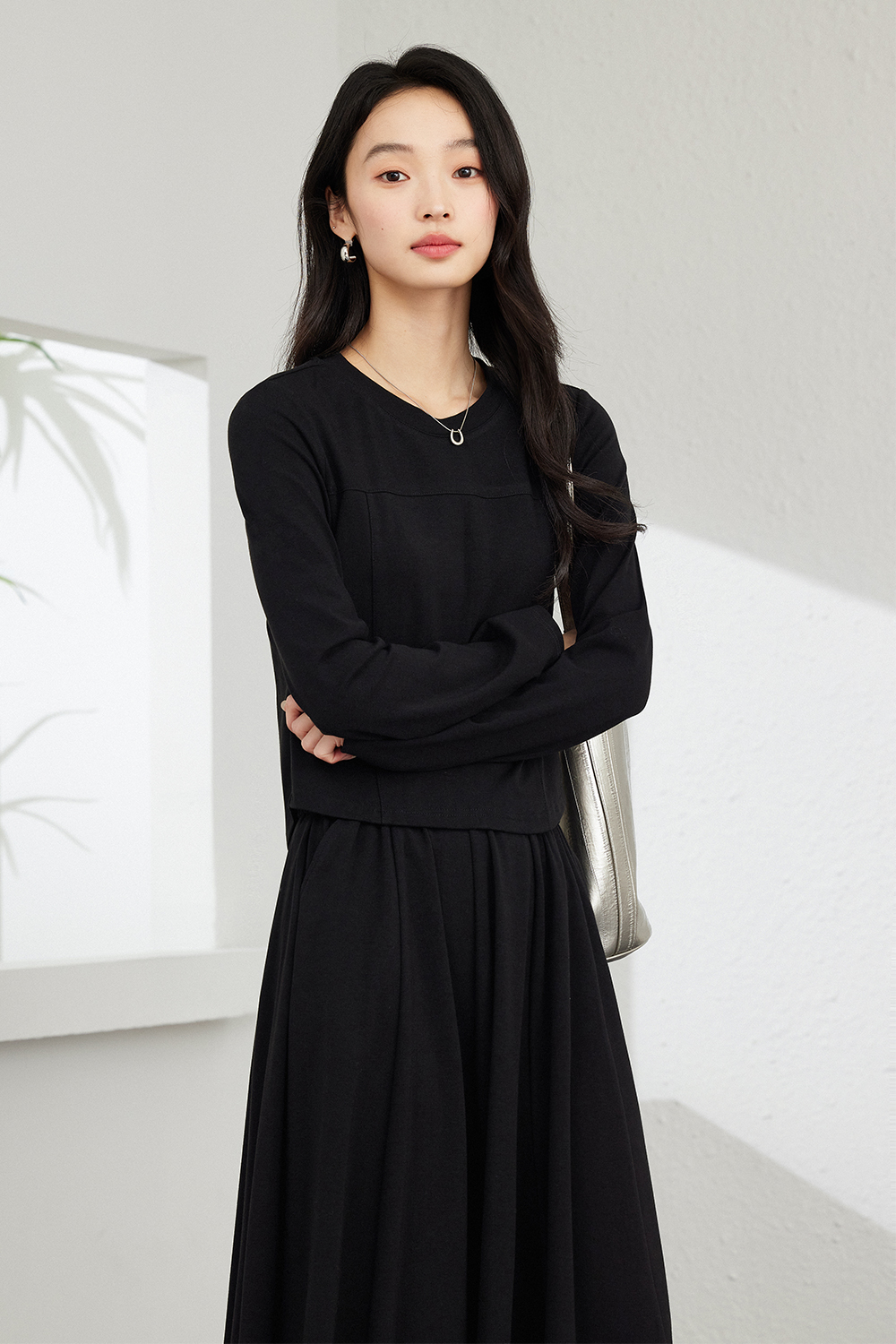 Solid Color Knitted Casual Suit-VIMLYSTORE