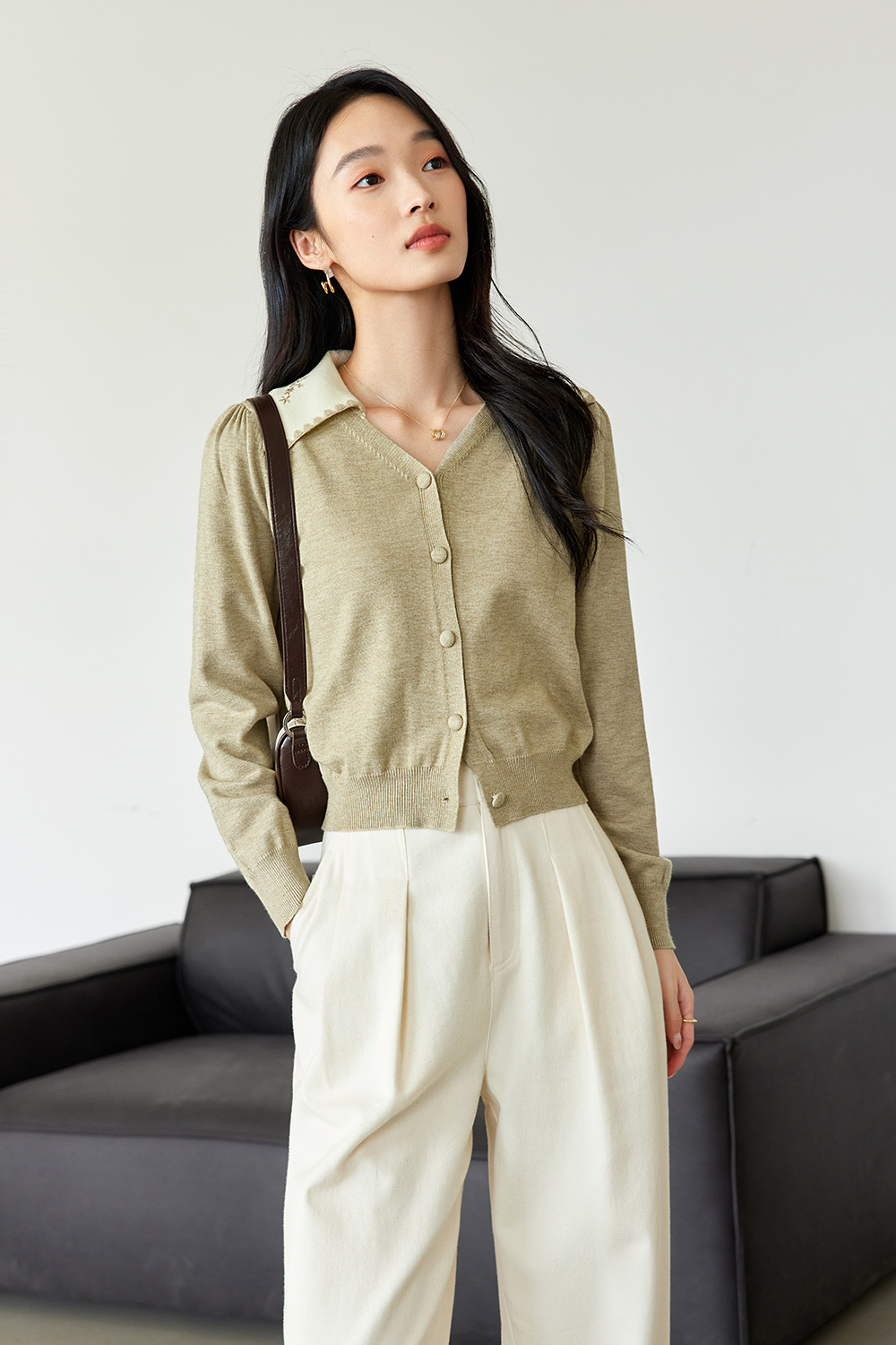 Retro Embroidered Knitted Cardigan