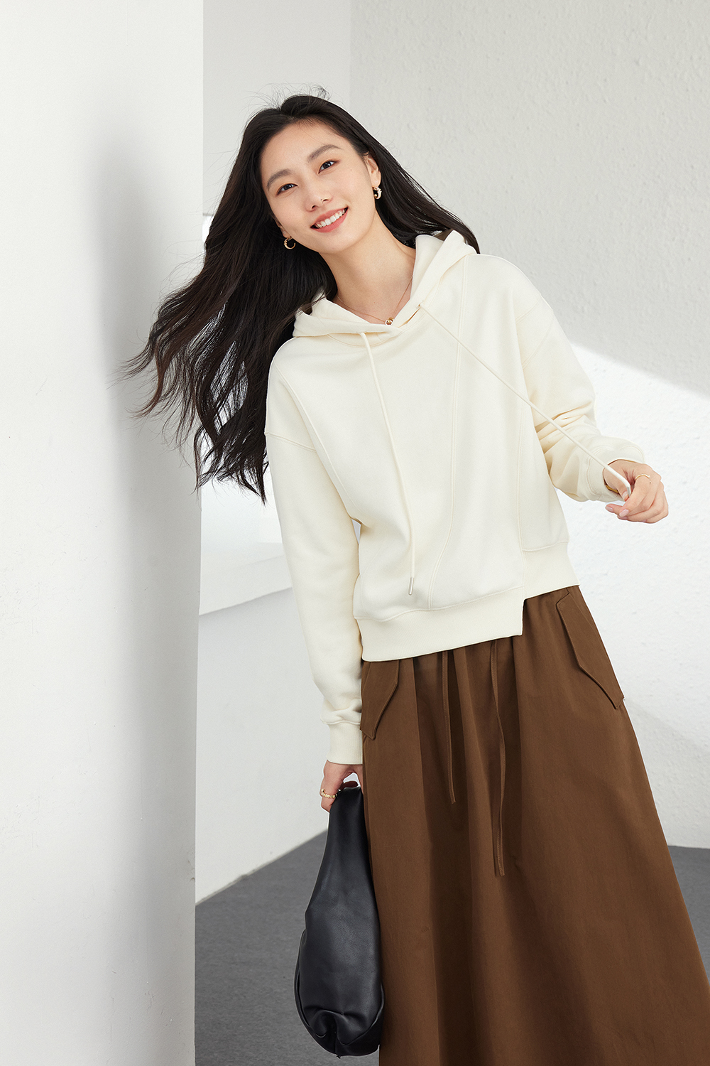 Fleece-Lined Hooded Sweatshirt-VIMLYSTORE