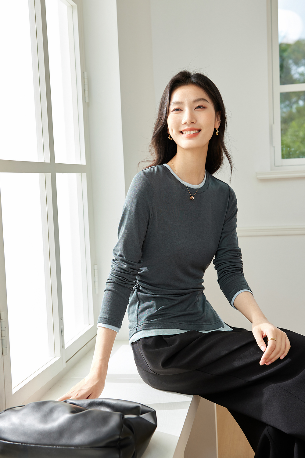 Faux Two-Piece Knitted Base Layer