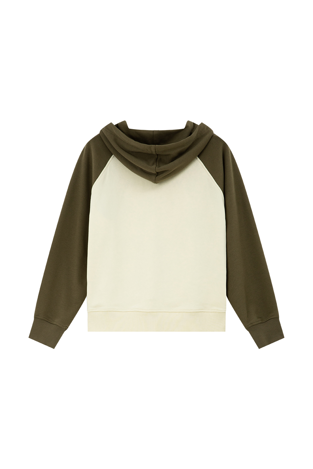 Retro contrasting color hooded sweatshirt