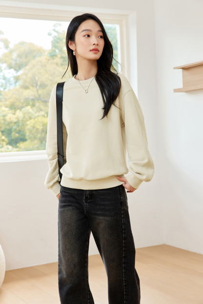 Casual Solid Color Warm Sweatshirt