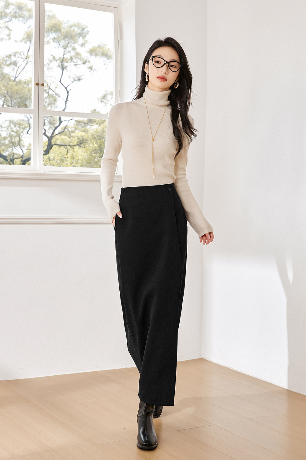 Faux One-Piece Design Skirt-VIMLYSTORE