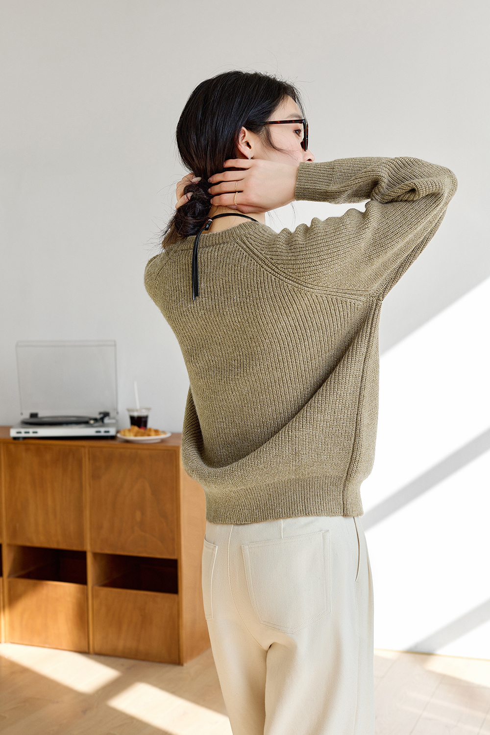 Detachable Hood Casual Knitted Sweater