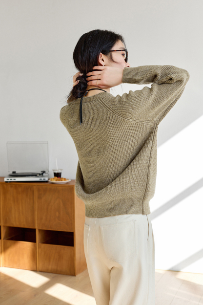 Detachable Hood Casual Knitted Sweater