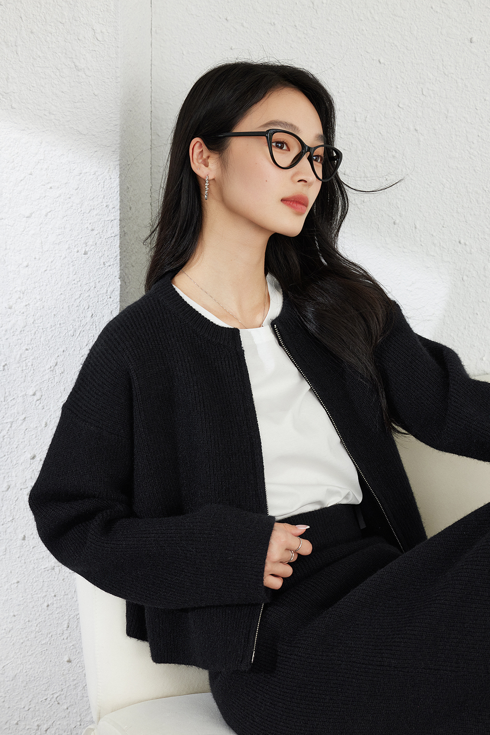 Simple And Relaxed Knitted Suit