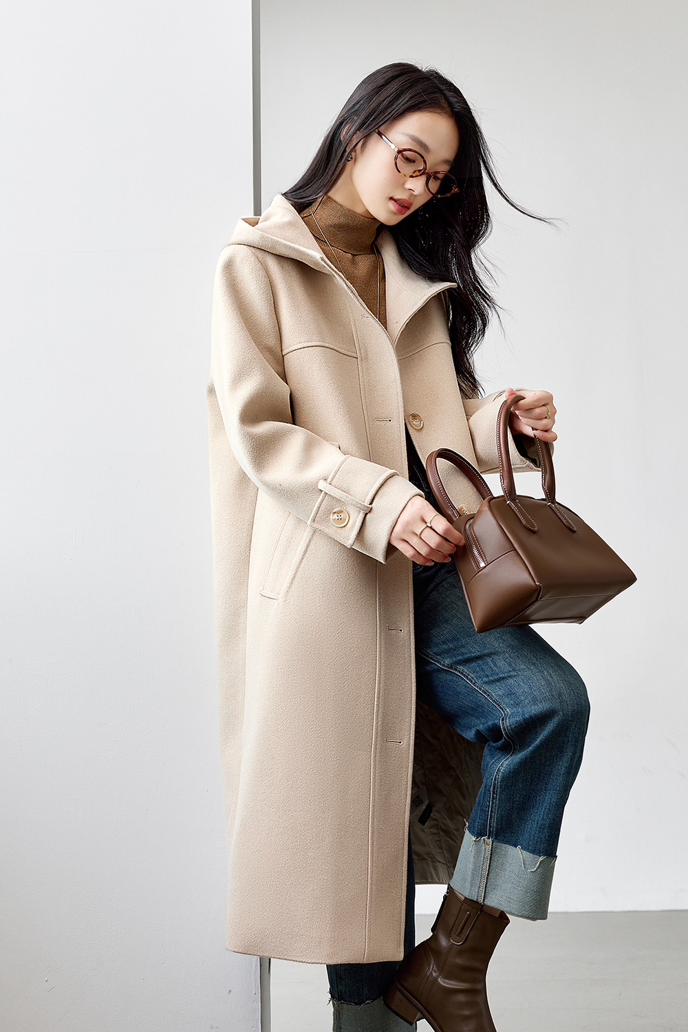 Solid Color Quilted Cotton-Padded Hooded Coat-VIMLYSTORE