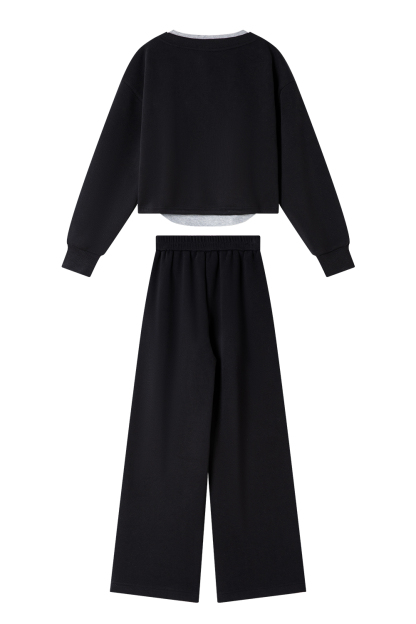 Fleece-Lined Thickened Simple Three-Piece Set