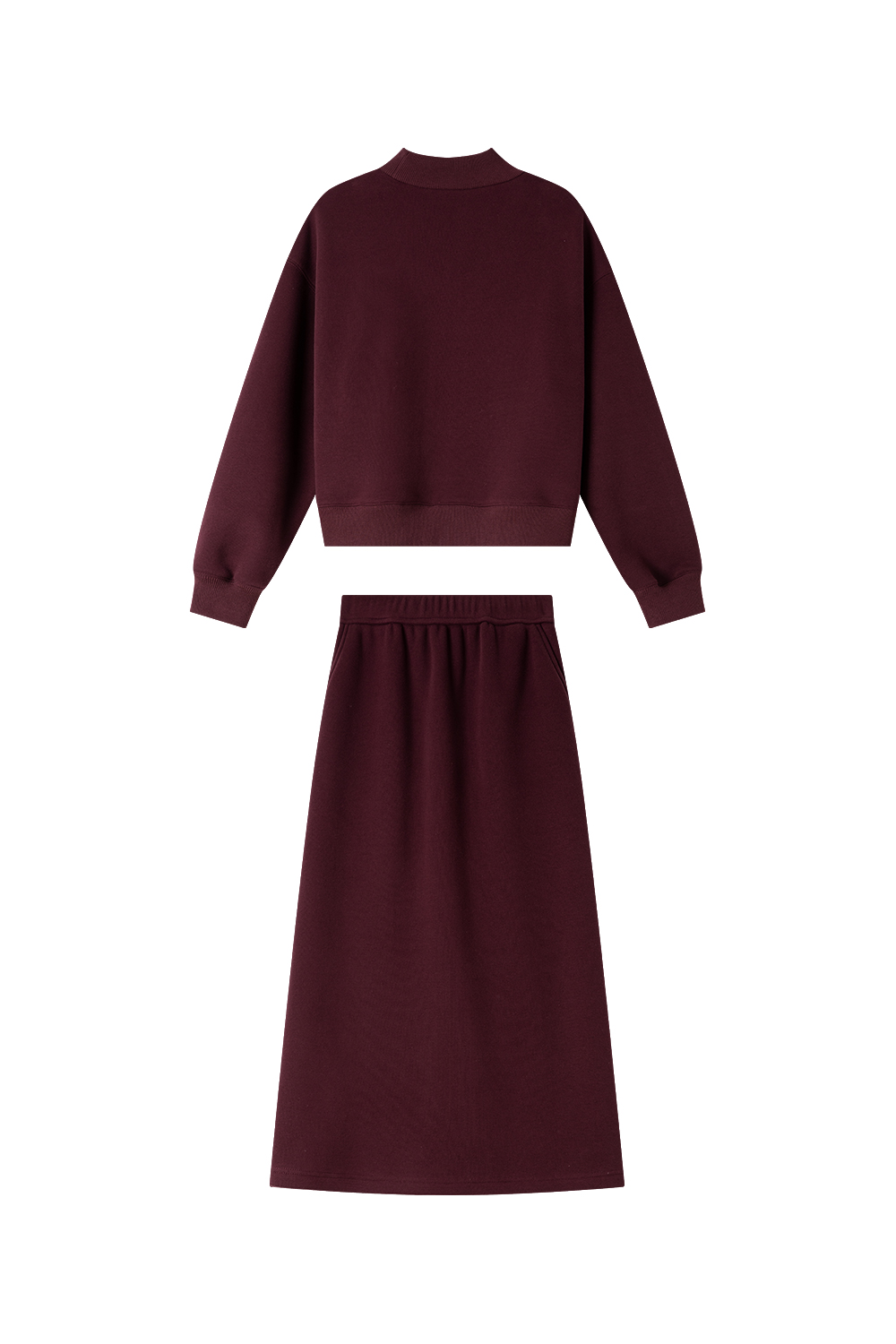 Semi-High Neck Printed Sweatshirt Set-VIMLYSTORE