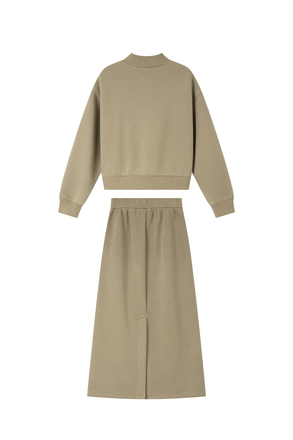 Semi-High Neck Printed Sweatshirt Set-VIMLYSTORE