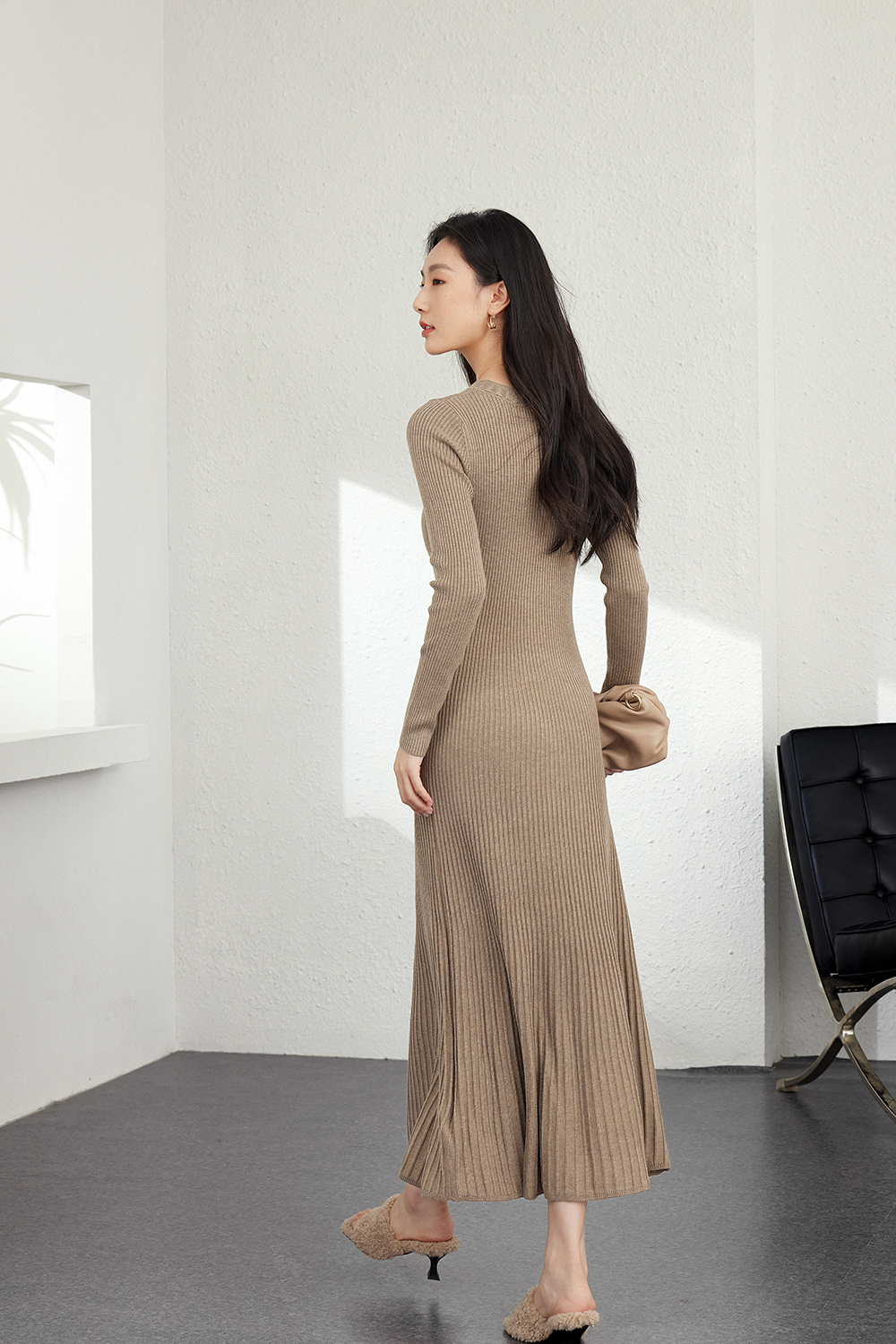 Wool blend knitted dress-VIMLYSTORE