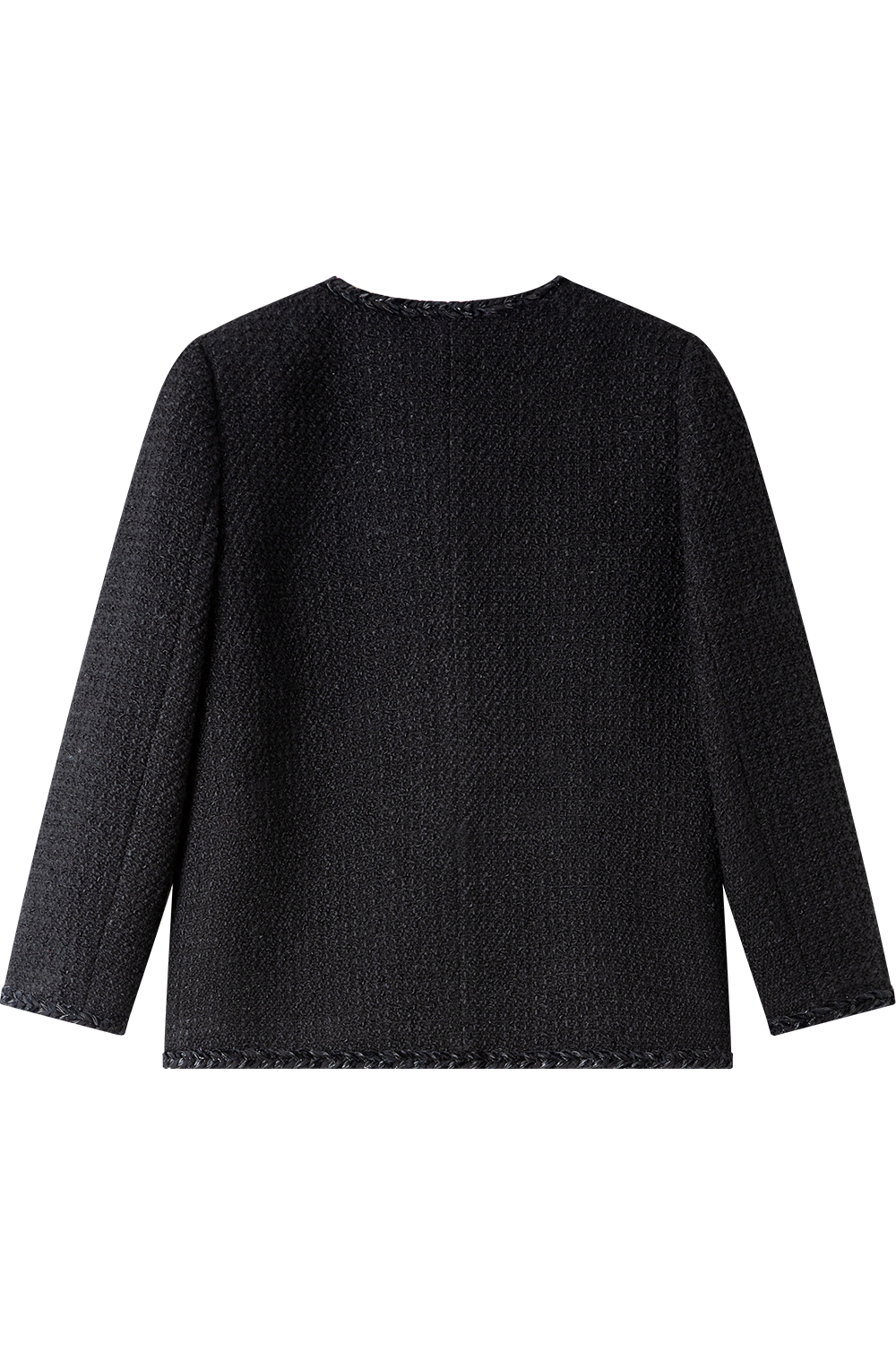 Aristocratic-Style Trimmed Tweed Jacket-VIMLYSTORE