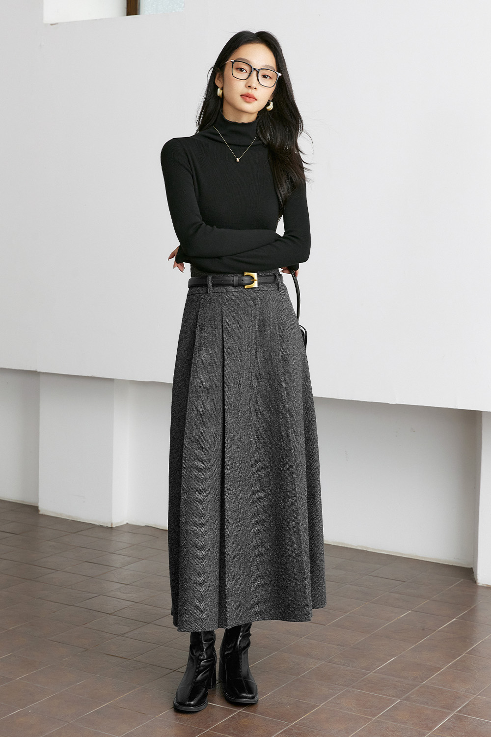 Fashionable Highwaisted Pleated Skirt-VIMLYSTORE