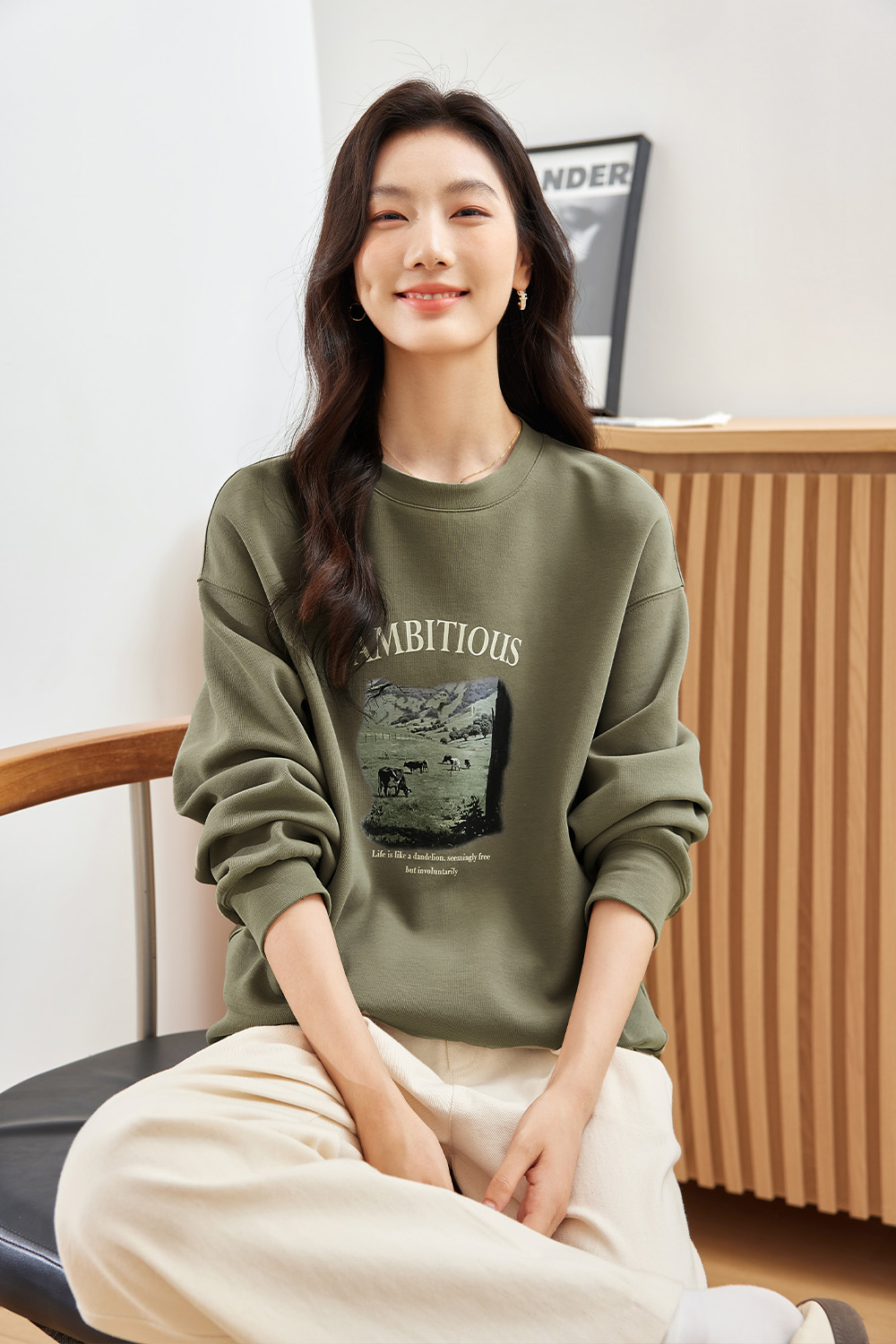Cottonblend Printed Sweatshirt-VIMLYSTORE