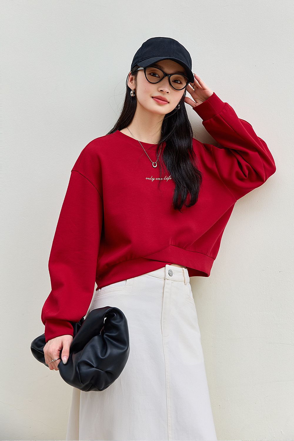 Letter Embroidered Casual Sweatshirt