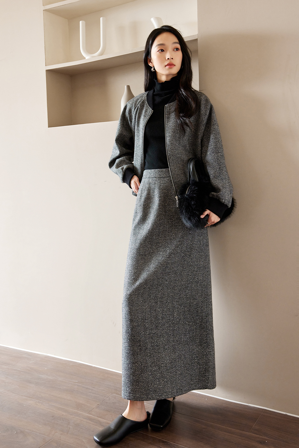 Herringbone Wool Suit-VIMLYSTORE