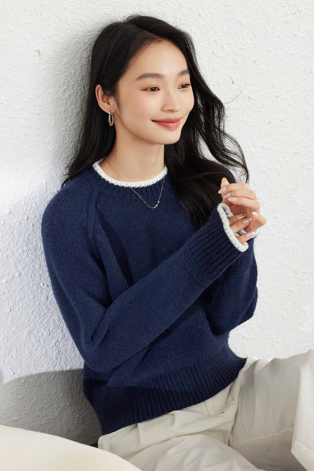 Warm Soft Grey Crewneck Sweater-VIMLYSTORE