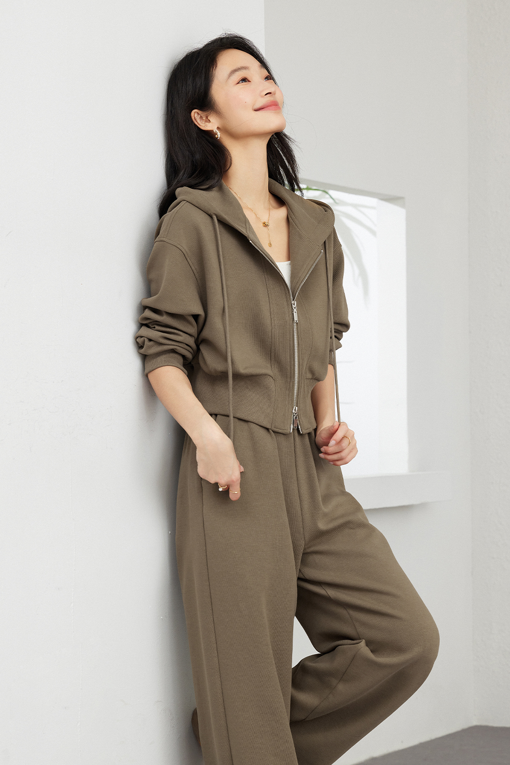 Cotton-Blend Hooded Suit-VIMLYSTORE