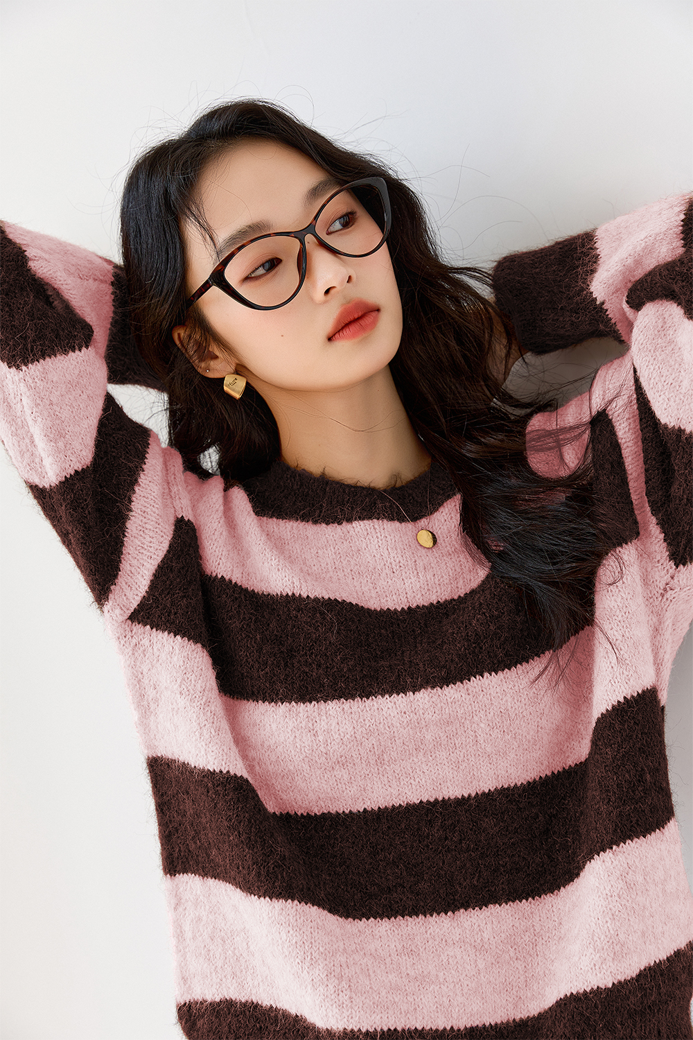 Contrast Striped Sweater-VIMLYSTORE