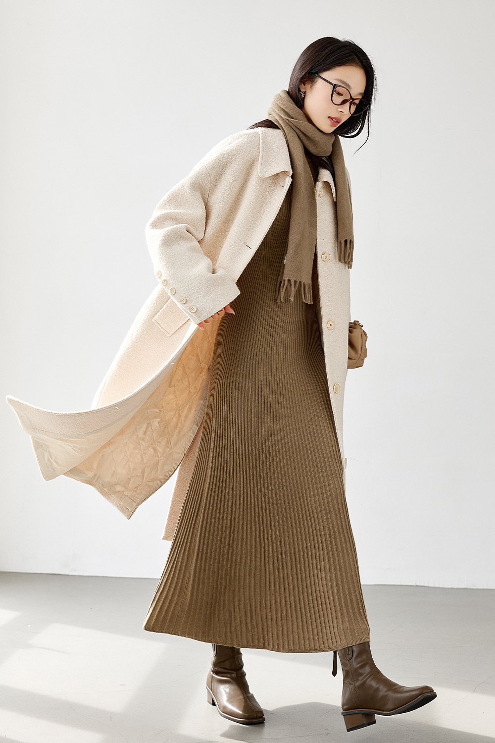 Cotton-padded and Thickened Wool-blended Coat-VIMLYSTORE