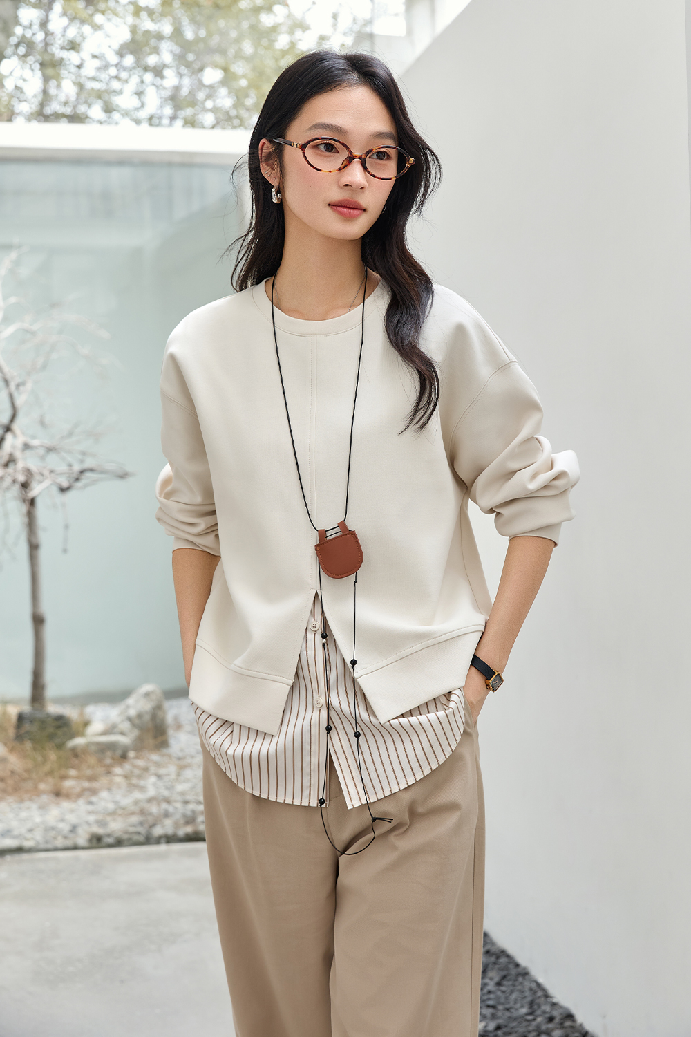 Splicing Style Design Sweatshirt-VIMLYSTORE