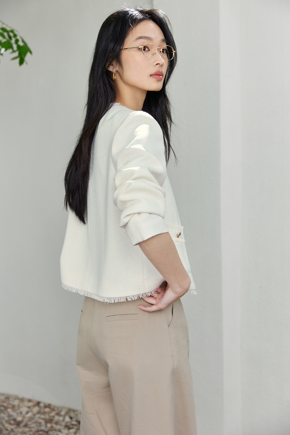 Frayed Edge Exquisite Short Jacket-VIMLYSTORE