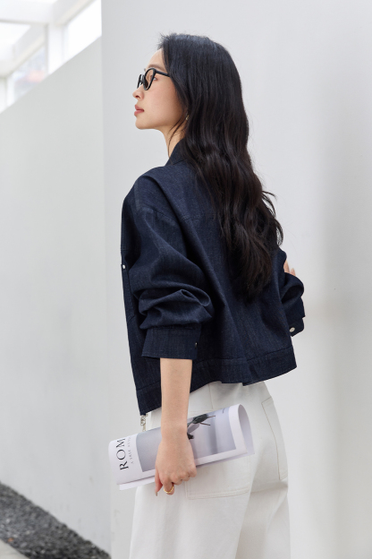 Neckline Design Denim Jacket