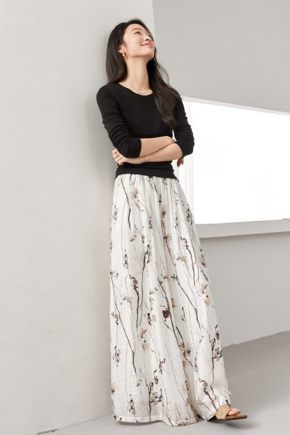 Chinese Style Casual Skirt Pants