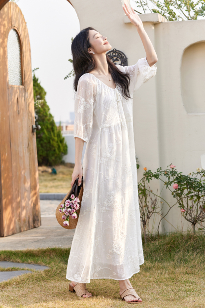 Embroidered Texture Dress