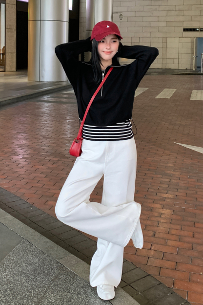 Striped Knitted Two-Piece Suit