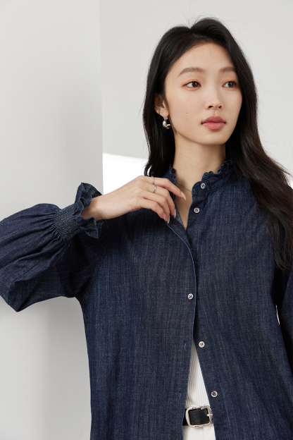 Pure Cotton Ruffled Shirt