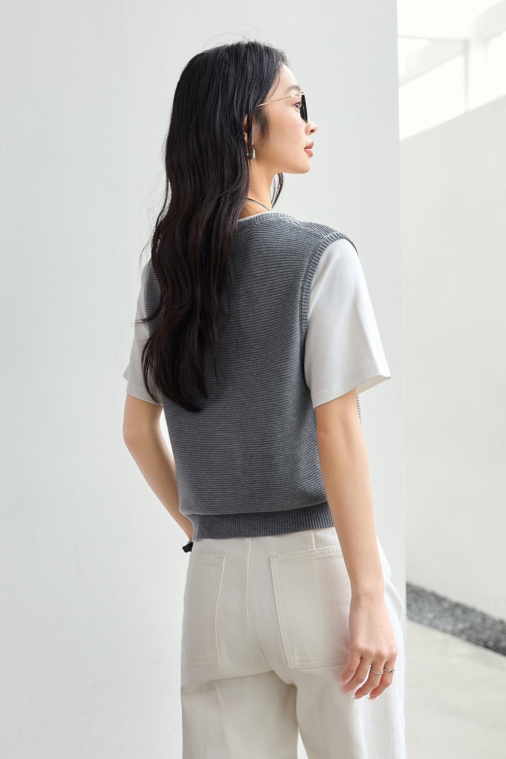 Simple Knit Overlay Top