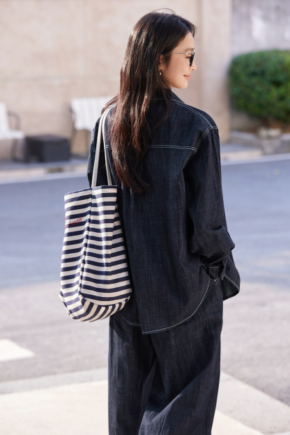 Loose Retro Denim Suit