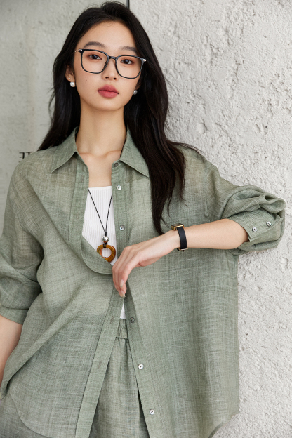 Ramie Tencel Shirt Suit