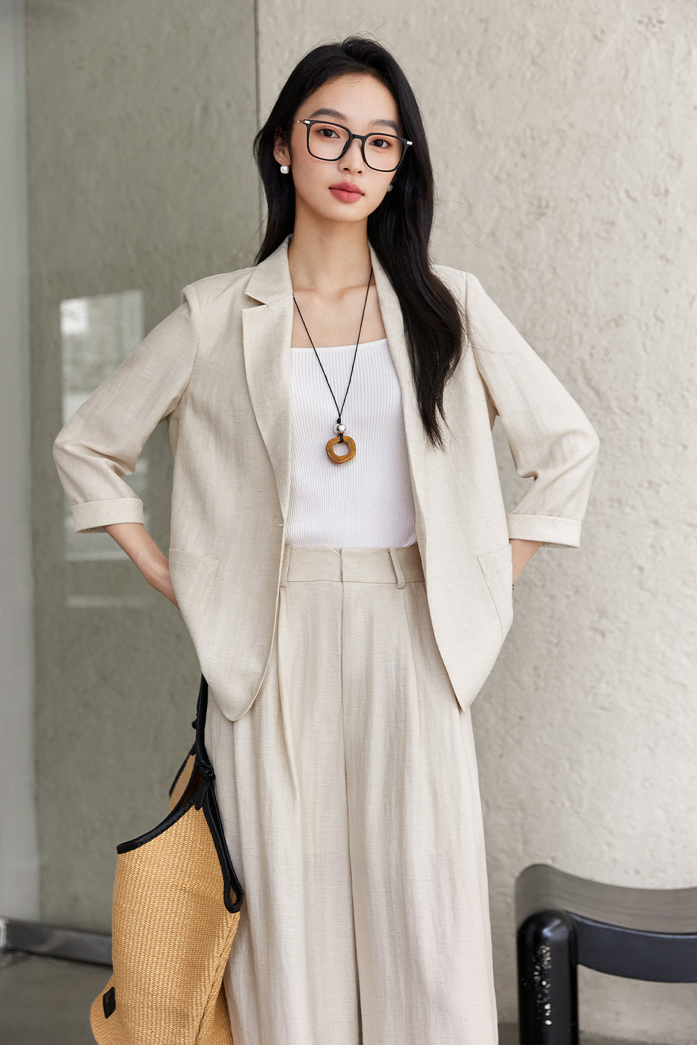 Linen Business Casual Suit-VIMLYSTORE