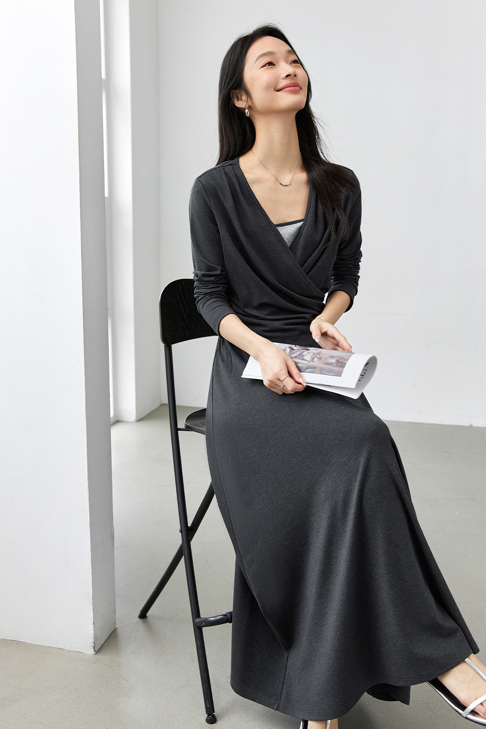 Fake Two-Piece V-Neck Suit