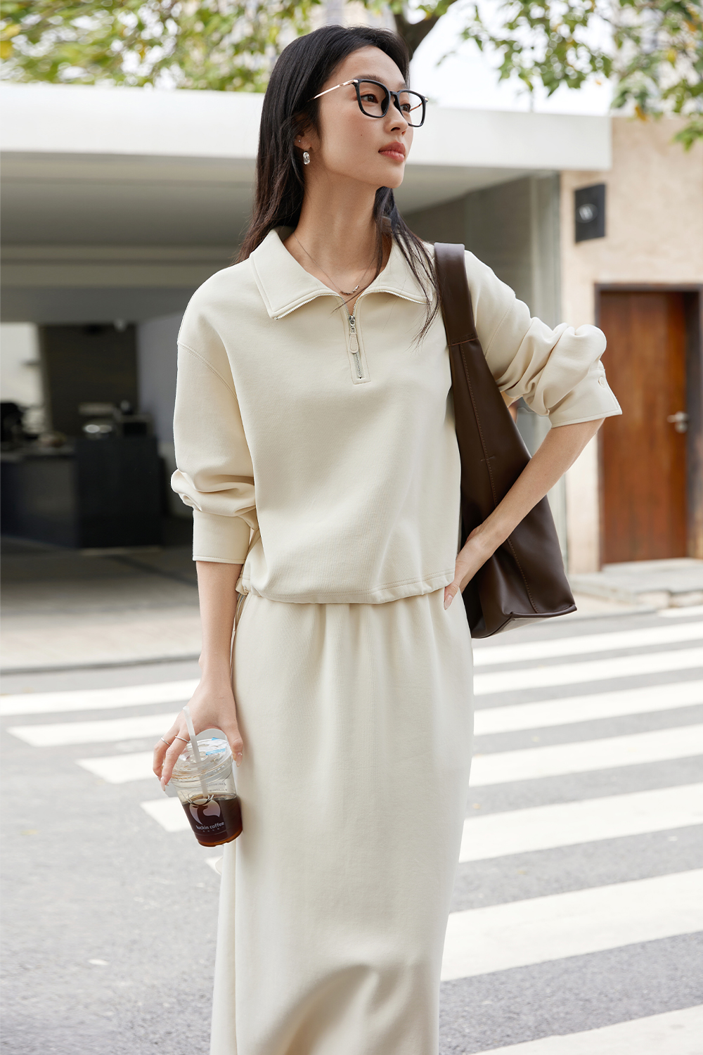 Comfortable Beige Sports Suit