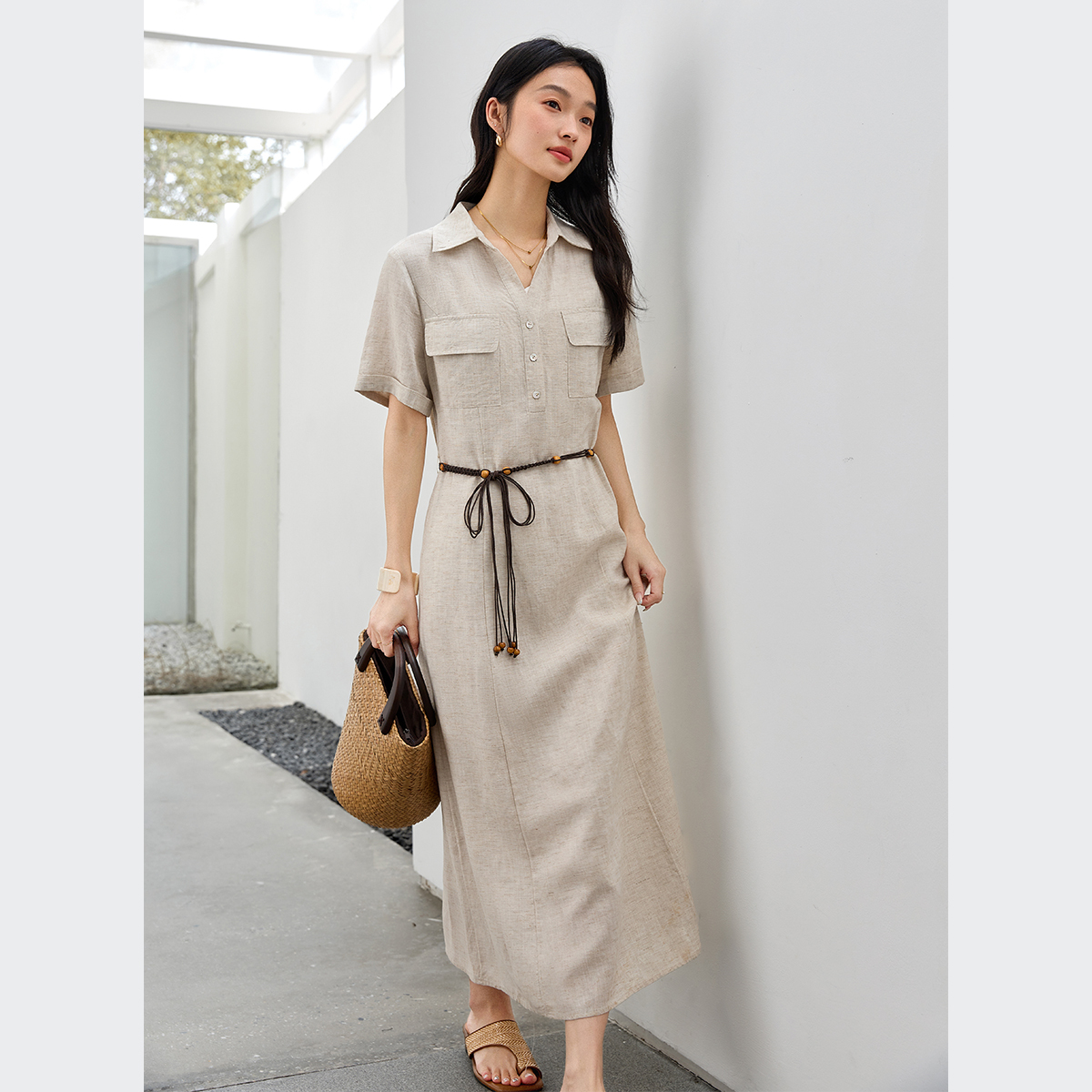 Mature And Elegant Shirt Dress