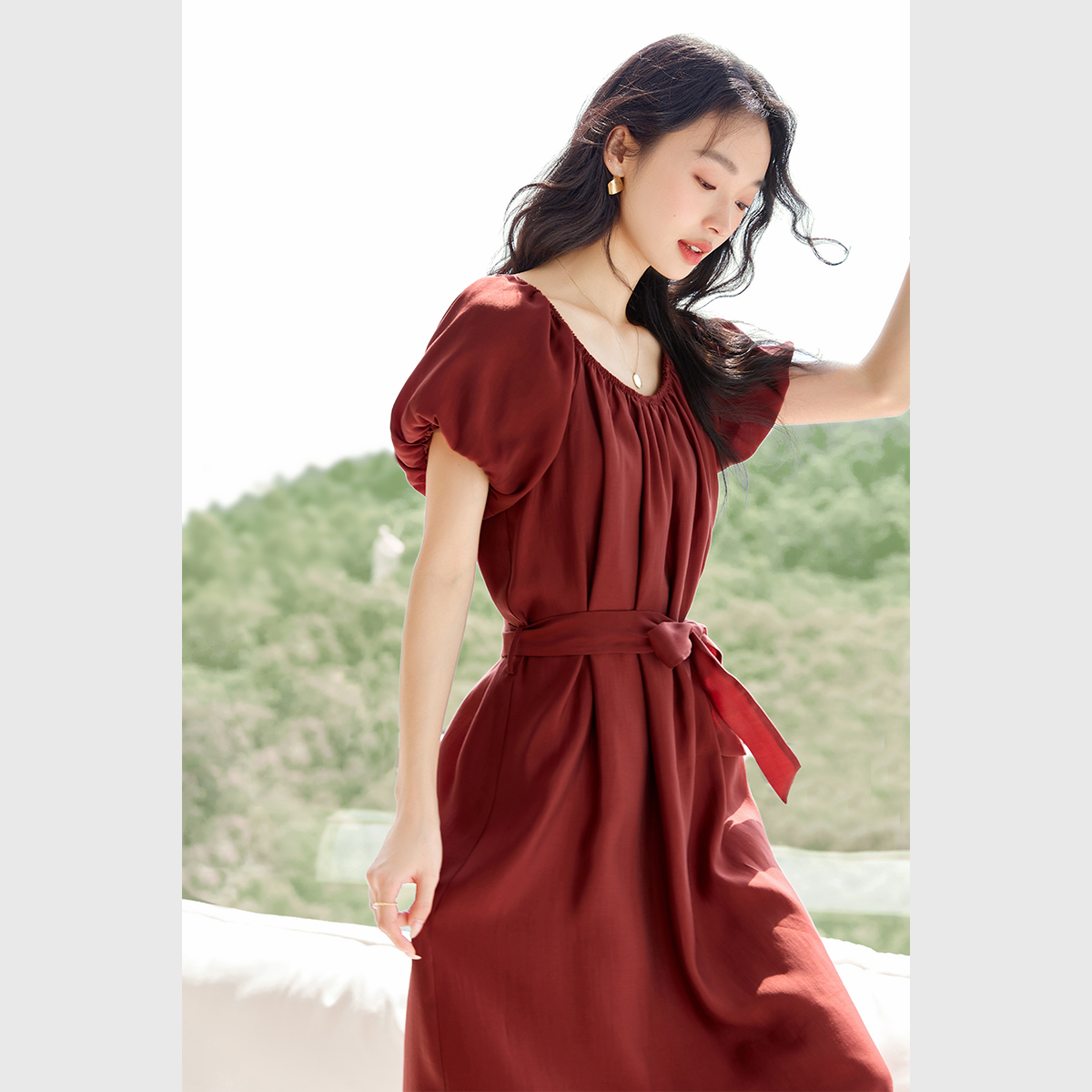 Elegant Puff Sleeve Dress