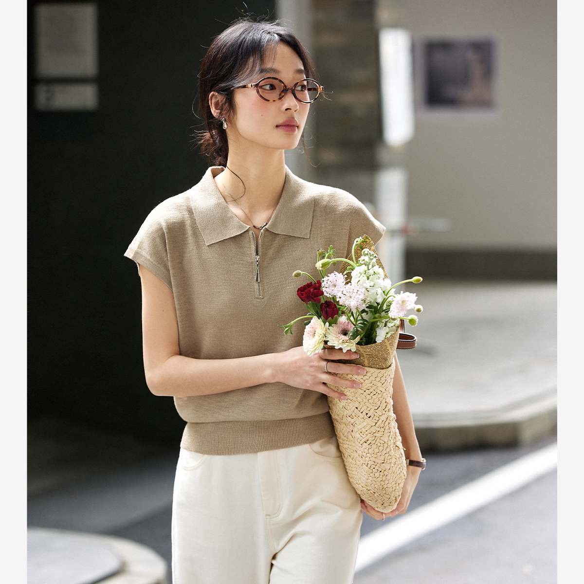 Half-Zip Breathable Sweater-VIMLYSTORE