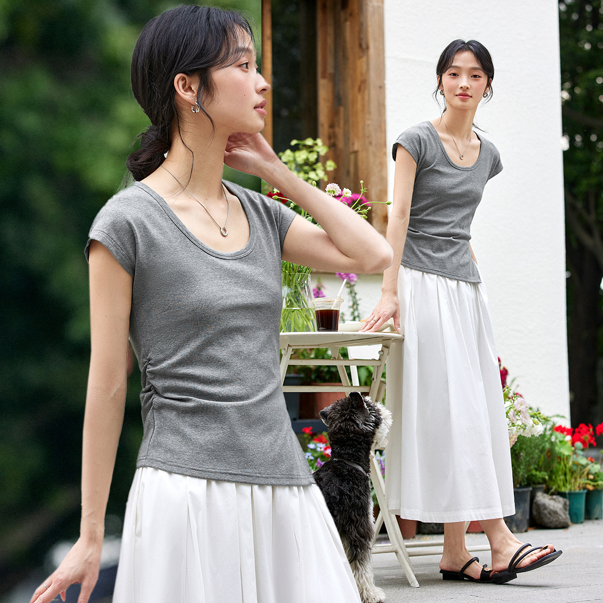 Asymmetric Knitted T-Shirt