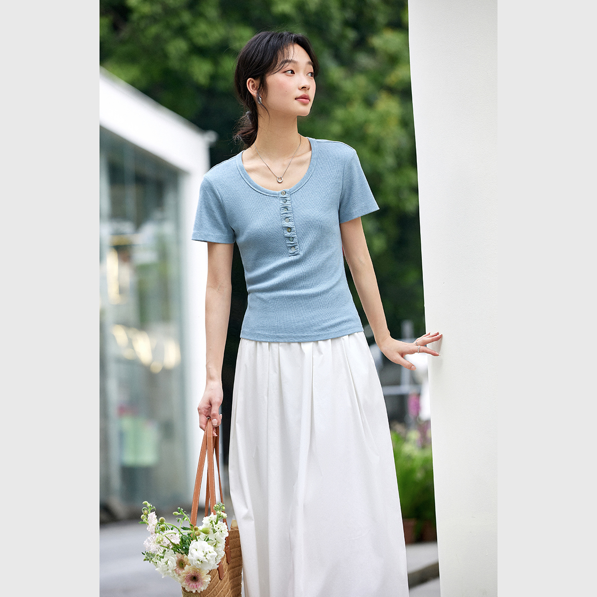 Fashion Casual Straight T-Shirt