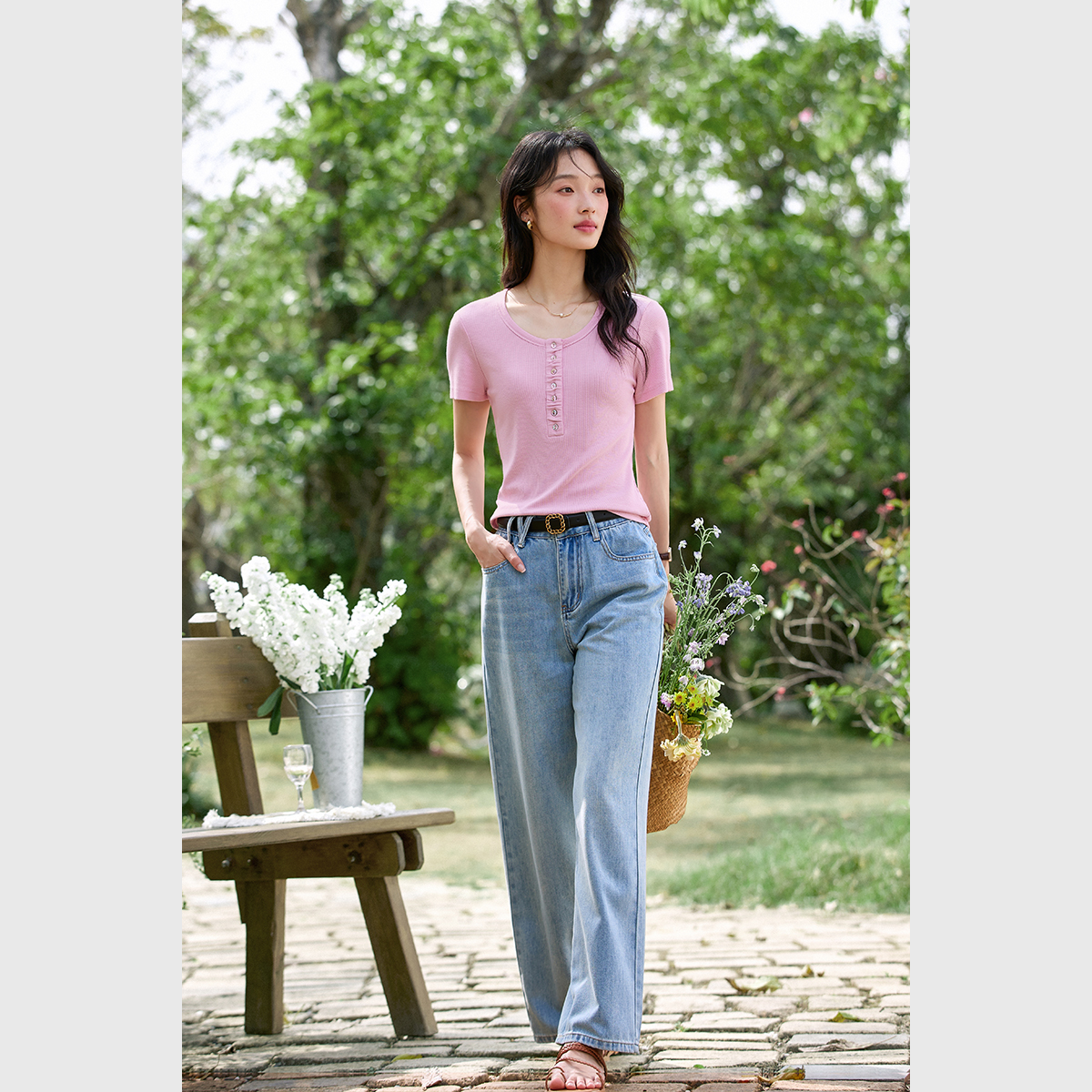 Fashion Casual Straight T-Shirt