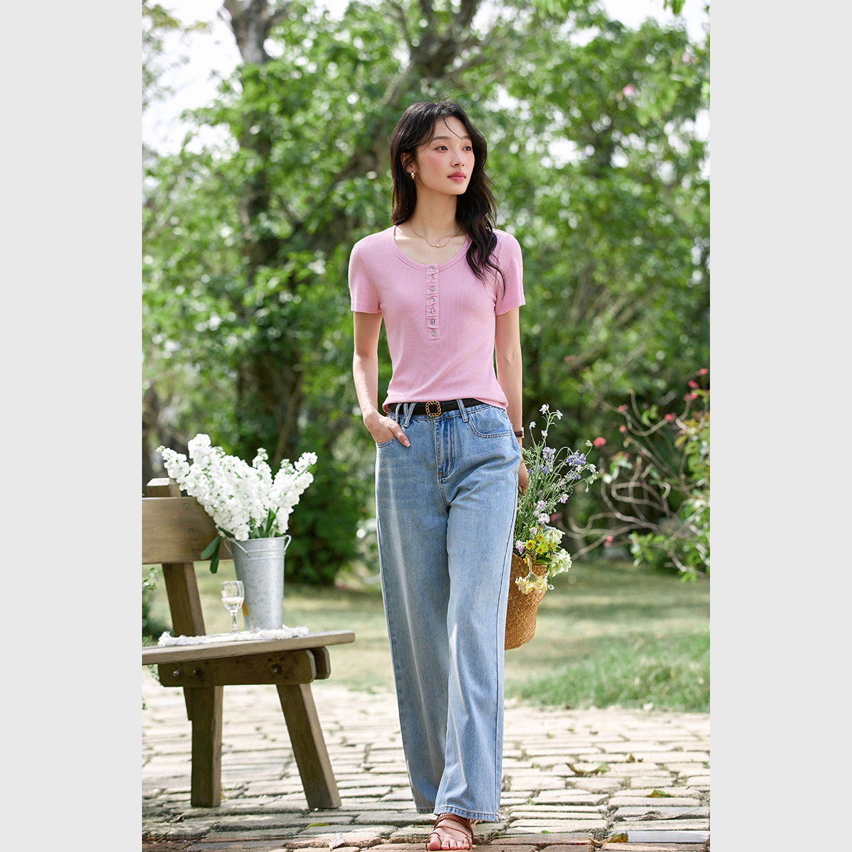Fashion Casual Straight T-Shirt